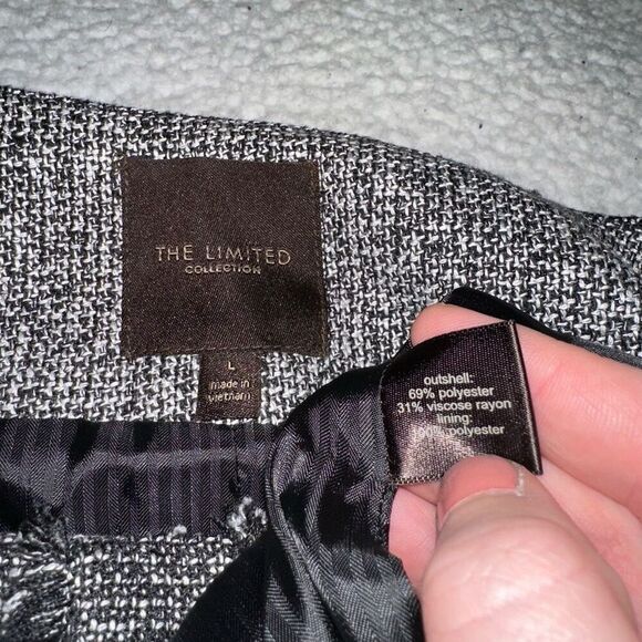 The Limited Women’s Gray Black Tweed Blazer Jacket Large EUC - Picture 7 of 12